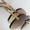 Neue Modedesign-Pilotensonnenbrille 40050U, Metallrahmen, randlose Schnittlinse, einfacher und beliebter Stil, vielseitige UV400-Schutzbrille