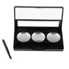 Makeup Brushes DIY Empty 3 26mm Round Grids Eyeshadow Case Cosmetic Packing Pans With Mirror & Brush