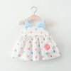 Girl Dresses Baby Girls Floral Dress For Infants Toddler Children Clothes 2024 Holiday Vest Bag Kids Fashion Cute Princess