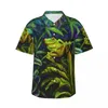 Chemises décontractées pour hommes Funny Frog Faire Yoga Chemise de vacances Homme Mignon Green Frogs Design Hawaiian Manches courtes Nouveauté Blouses surdimensionnées