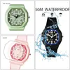 Horloges Mode Quartz Horloge Vrouw Waterdichte Siliconen Band Student Handklok Vrouwelijke Achtergrondverlichting Casual Kleine Dames Polshorloge Zwart