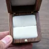 Jewelry Pouches Multifunctional Small Box Square Mini Wooden Ring Soft Interior Holder For Proposal Wedding 40GB