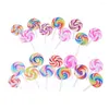 Garden Decorations Simulation Lollipops Colorful Lollipop Candy Decors Resin Mini Rainbow Bonsai Ornaments
