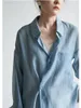 Blouses Femmes Printemps Femmes Rayonne Turn-down Col Chemises Manches Longues Bureau Lady Loose Fit Polyvalent Simplicité Solide Casual Outwear