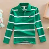 Camiseta para niños Polos de manga larga Niños Niños Rayas Tops Baby Boy Deportes Polos Teneege Ropa para niños 240311