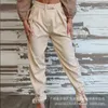 Pantalon femme Wepbel pantalon couleur unie poches abricot Beige décontracté bride à la cheville femmes taille haute Streetwear bas à revers