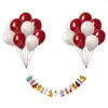 Decoración de fiesta 45 Uds. Conjunto de globos de cumpleaños de látex rojo de 12 pulgadas globo de decoraciones de techo de papel de aluminio de 32,8 pies