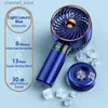 Electric Fans Handheld Fan 2023 Beginner Handheld Mini Fan USB 5000mAh Charging Mini Portable Pocket Fan Data DisplayY240320