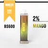 100% Original BREZE STIIK BS600 Puff Jetable E Cigarette Vaper Bar 600 Puff Batterie Puissance 500mAh Non rechargeable 2ml 12 Saveurs Vape Kit