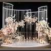 Party Decoration Exquisite Modern Design Silver Stainless Steel Hanging Crystal Round Wedding Backdrop