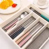 8st bordsartiklar set Stainelss Steel Cutery Korean Spoons Chopsticks Dinner Kitchenware Neries SPOON 240318