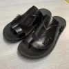 Sandales Nouvelles hommes noirs sandales marron été pour hommes sandales pantoufles plage pu cuir en cuir à la main