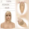Toppers TESS 6 "18" para mujer, adornos de cabello humano, pinzas para el cabello de 7x12,5 cm, pelucas de cabello Natural, peluca 100% humana para mujer, Base de seda con Clip en el cabello