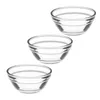 Dinnerware Sets 3 Pcs Glass Bowl Container Salad Pudding Cups Small Bowls Prep Stacked Horseshoe Cake Stackable Clear