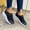 Casual Shoes For Women Spring Mesh Cloth Fashion Splicing Comfortable Flat Sneakers Elastic Band