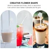 Disposable Cups Straws 4Pcs Creative Cloud Straw Cover Reusable Drinking Plugs Dust-Proof