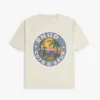 24SS Summer USA Coastal Sunset Retro Plakat Drukuj TEE Moda Męs