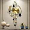 Wall Clocks Nordic Large Clock Modern Light Luxury Living Room Restaurant Decor Hanging Watch Geometric Art Golden Mute