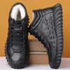 HBP Non-Brand 2024 New Winter Thick Fleece Warm Leather Shoes High Top Outdoor Mens Shoes Cotton-padded Shoes