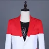 New Men Suit Blazer Business Fashion Linen Peak Lapel Color Combination Suit Wedding Ball Singer Dancer Concert Popular