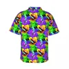 القمصان غير الرسمية للرجال زهرة استوائية قميص هاواي ذكر عطلة
