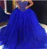 Królewska Niebieska Puffy Tiul Ball Suknia Quinceanera Sukienki Kryształ Kryształowa sukienka z koralikami Słodka 16 sukienek Vestidos de 15 Custom 2066826