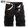 Men's Shorts Summer Men Safari Style Shorts Outdoor Sports Multi-Pocket Solid Five-Point Shorts Y240320