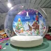 Großhandel für Weihnachten, riesiges aufblasbares Schneekugel-Blasenkuppelzelt mit Gebläse, 2 m/3 m/4 m, austauschbarer Hintergrund, menschliche Schneekugeln, klares Haus