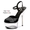 Dress Shoes 15CM Transparent Stiletto Party Sandals Crystal Waterproof Platform Model Walk Show 2023 Summer New Women Ultra High Heels H2403216W5D