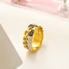 18k banhado a ouro anel de designer de luxo para mulheres anel de moda dupla letra designers anéis anel de diamante festa de casamento presente jóias de alta qualidade