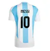 2024 2025 Euro Cup Argentine Soccer Jerseys Messi Otamendi DE PAUL Équipe nationale Copa Dybala Martinez Kun Aguero Maradona Chemises de football 24 Hommes DI Maria Kits enfants