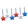 Decoração de festa 6 peças 4th de julho pendurado estrela ornamentos natal vermelho branco e azul estrelas para suprimentos férias ao ar livre casa interior