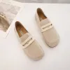 Flats 2023 Spring Casual Shoes Women Square Toe Flats Slipon Daily Loafers Retro England Style Lady Sneakers