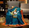 Nieuwe afdrukken airconditioning deken brokaat vos fluweel kantoor vrije tijd dutje deken reisbank dekens