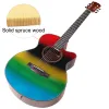 Guitar 6 Strings 41 Inch Acoustic Guitar Cutaway Design High Gloss Folk Guitar Solid Spruce Wood Free gig Bag