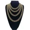 HipHop iced out Miami Cuban Link Chains Necklace For Mens Long Thick Heavy Big Bling Hip Hop Women Gold Silver Jewelry Gift3038