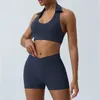 Aktive Sets Sport Fitness Yoga Set Frauen Gym Hängenden Hals Bh Hüfte Heben Leggings Zwei Stück Anzug Schnell Trocknende Sportswear