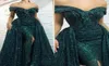 Teal Green Mermaid Prom Dresses Sexy Off Shoulder Sequined Overskirts Golvlängd Festklänningar plus storlek Custom Made5618320