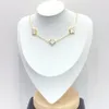 Collar de trébol de 4/cuatro hojas clásico de moda, gargantilla de cadena de eslabones de acero inoxidable de oro de 18 quilates para mujer, niña, boda, día de la madre, joyería de acero de titanio, regalo de boda