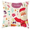 Pillow 40/45/50/60cm Merry Christmas Santa Claus Printed Cover For Home Living Room Sofa Decoration Square Pillowcase