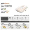 Kleidschuhe Sexy PVC Klare High Heels 7 cm Stiletto Outdoor Frauen Transparente Plattform Party Sandalen 2023 Neue Sommer Kristall Hausschuhe H240325