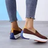 Scarpe casual Décolleté estivi da donna Tacchi bassi Sneakers slip-on in rete traspirante con zeppa Taglie forti Moda donna vulcanizzata