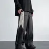Spodnie męskie Regulowane spodnie talii szerokie nogi sznurki dresowe z głębokim kroczem Elastycznym Kontrastem Kolor miękki dla mężczyzn