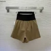 Merkshorts Designerbroeken Damesshorts Lente Damesmode LOGO Hoge taille wijde pijpen Broeken Elegante lintsplitsing zijritsen Mar 16