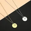 Pendentif Colliers Kinitial Mode Disque Main Geste Charme Collier Clavicule Cadeau Pour Filles Femmes Fille Collier En Gros