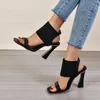 Chaussures habillées bande élastique sandales pour femmes été tête carrée mode talons hauts Zapatos De Tacon Mujer Elegantes