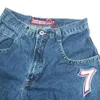 Jnco Jeans Y2K Mens Hip Hop Dice Dice Графические вышитые мешковатые джинсы ретро синие брюки Harajuku Gothic с высокой талией широкие брюки Winter01 541