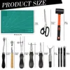 Kit d'outillage de 328 pièces, avec manuel, fournitures d'outils de travail, outils de tampons en cuir, kit de rainures et de rivets, adapté aux débutants et aux professionnels