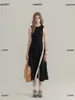 designer skirt Sleeveless design dresses for woman Size S-L Contrast Split Dress Waist design Tank Top Dress May25