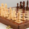 Folding Wooden International Chess Set Pieces Board Game Funny Chessmen Collection Portable Fast 240312